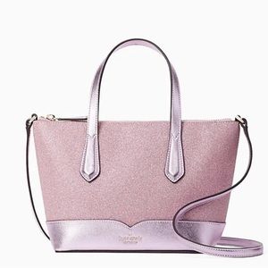 NWT Kate Spade Glitter Rose Pink Lola  Glitter Satchel